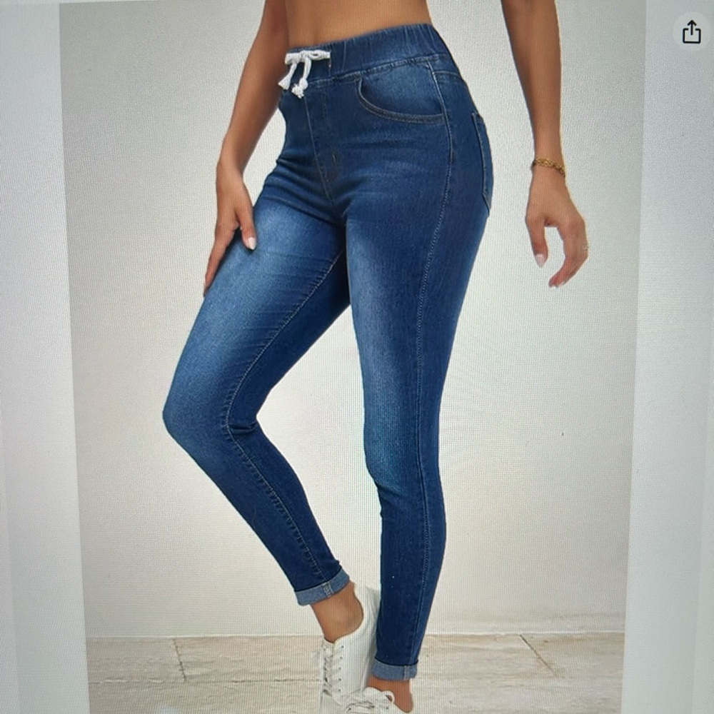 Drawstring skinny jeans - Picture 5 of 8